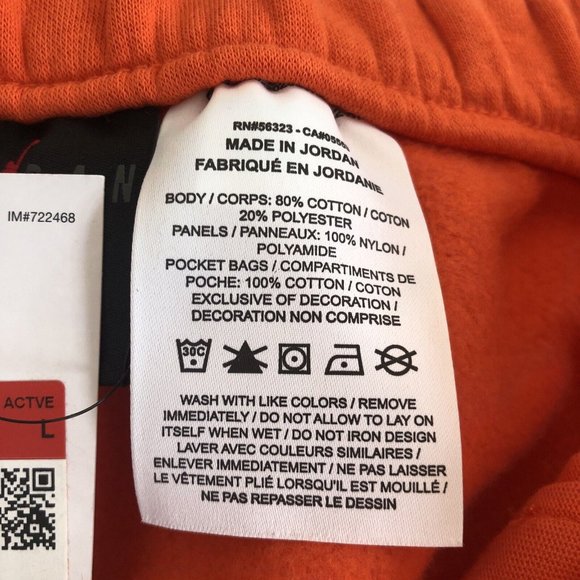 Nike Air Jordan Men's Flight MVP HBR 'Rush Orange' Jogger DV7594-817 size L - Picture 6 of 8